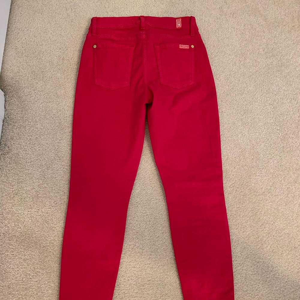 7 For All Mankind Hot Pink Skinny Jeans (size 25) - Picture 4 of 5